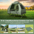 5-In-1 2-Person Foldable Outdoor Camping Tent Cot with Air Mattress and Sleeping Bag