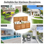 46 Gallon Acacia Wood Storage Bench Box for Patio Garden Deck
