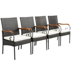7 Pieces Rattan Patio Dining Set with Umbrella Hole