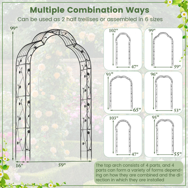 Garden Arch Arbor Trellis for Climbing Plants Roses Vines
