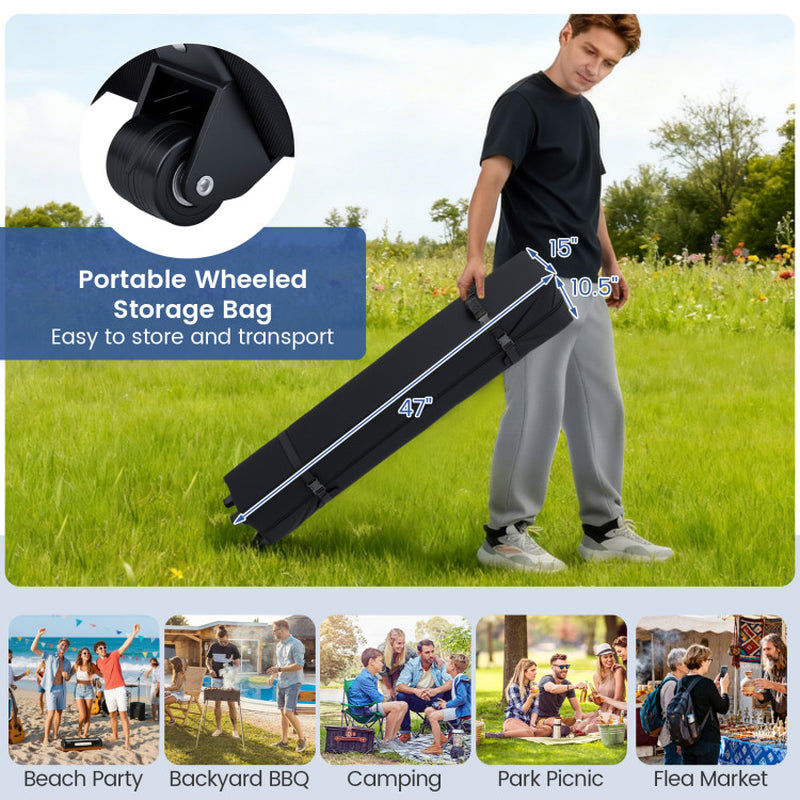 10 X 20 Feet Pop up Canopy Tent Instant Setup with 6 Sidewalls