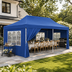 10' × 20' Pop-Up Event Canopy Tent with 6 Removable Sidewalls, Church Windows & Wheeled Storage Bag