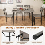 5-Piece Dining Table Set for 4 with Kitchen Table and 4 Dining Chairs