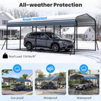 12 X 20 Feet Heavy-Duty Carport Outdoor Galvanized Steel Garage Car Shelter