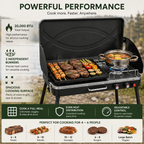 2-In-1 Gas Camping Grill and Stove with 4 Detachable Legs