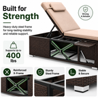 2-Piece Outdoor Chaise Lounge Set with Side Tables | 6-Position Reclining Patio Loungers | StrucHaus
