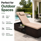 2-Piece Outdoor Chaise Lounge Set with Side Tables | 6-Position Reclining Patio Loungers | StrucHaus
