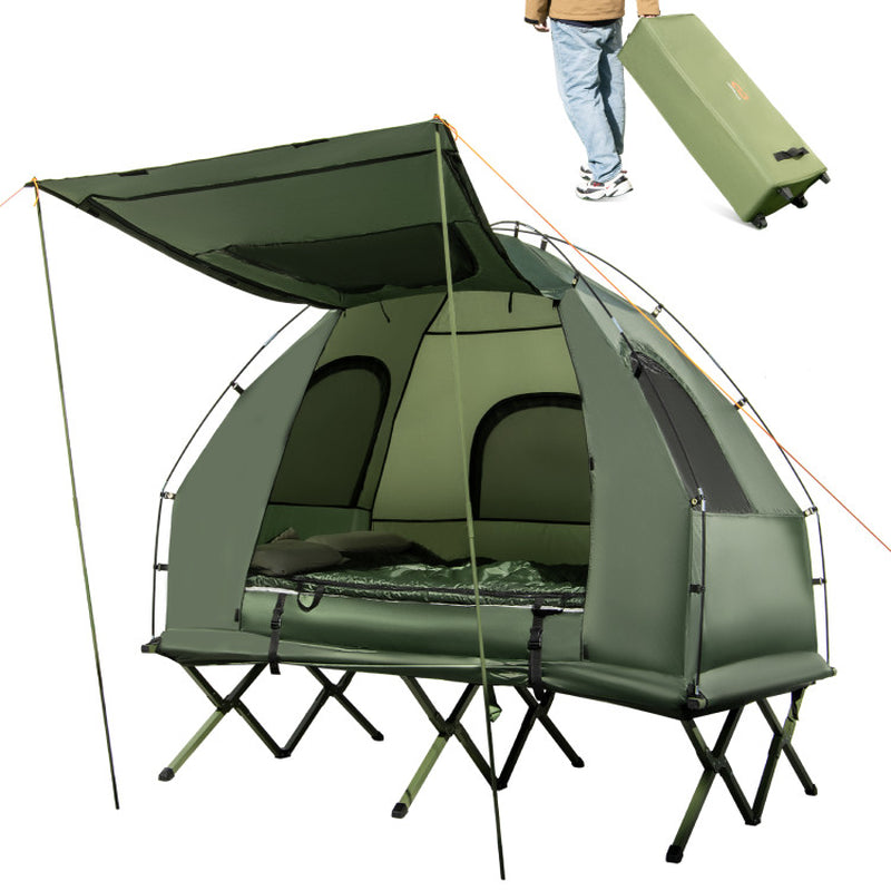 5-In-1 2-Person Foldable Outdoor Camping Tent Cot with Air Mattress and Sleeping Bag