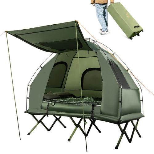 5-In-1 2-Person Foldable Outdoor Camping Tent Cot with Air Mattress and Sleeping Bag