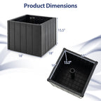 2-In-1 Outdoor Umbrella Base Planter Patio Umbrella Stand with Flower Box