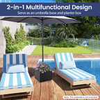 2-In-1 Outdoor Umbrella Base Planter Patio Umbrella Stand with Flower Box