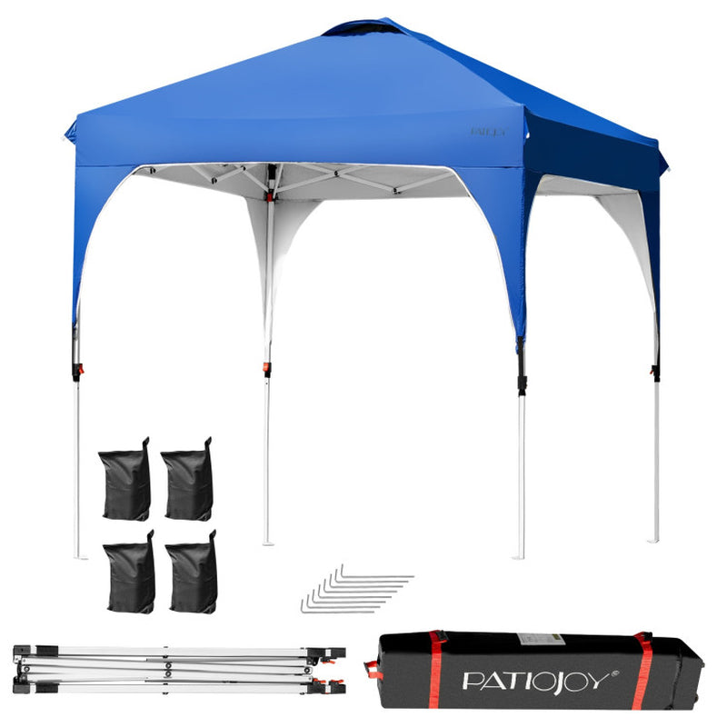 6.6 X 6.6 Feet Outdoor Pop up Height Adjustable Canopy Tent with Roller Bag