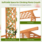 6.5 FT Tall Patio Garden Arbor with Pergola and 2-Seat Bench for Garden Backyard Decoration