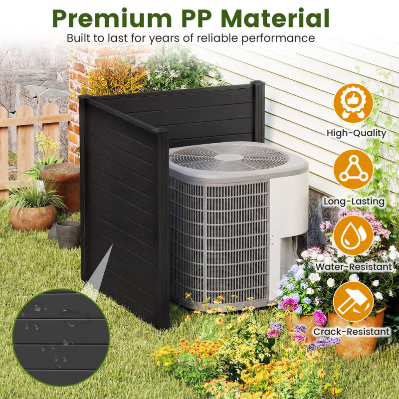 Freestanding 48 X 48 Inch Air Conditioner Fence with Metal Ground Stakes