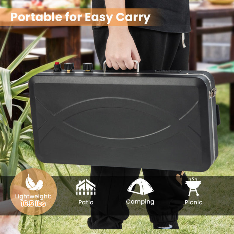 2-In-1 Gas Camping Grill and Stove with 4 Detachable Legs