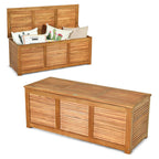 46 Gallon Acacia Wood Storage Bench Box for Patio Garden Deck