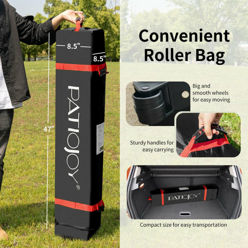 6.6 X 6.6 Feet Outdoor Pop up Height Adjustable Canopy Tent with Roller Bag
