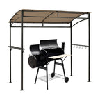 8 X 5 Feet Outdoor Grill Gazebo with 2 Side Shelves and 10 Hooks