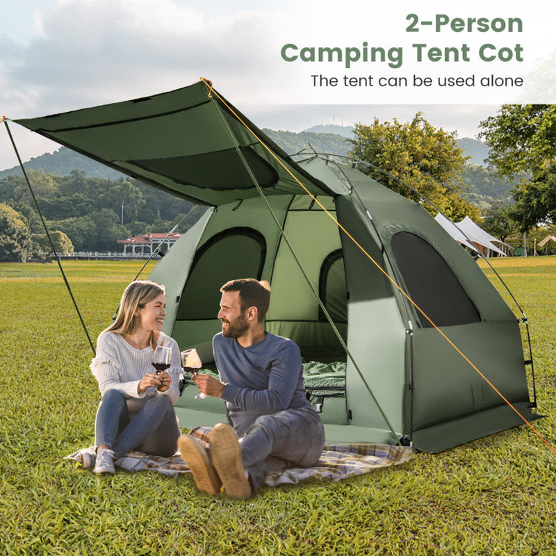 5-In-1 2-Person Foldable Outdoor Camping Tent Cot with Air Mattress and Sleeping Bag