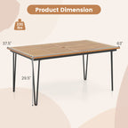 63 Inch Outdoor Dining Table & Set of 4 Patio Dining Chairs