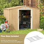 Weather Resistant Galvanized Steel Shed with Tilted Roof for Backyard Garden Patio Lawn