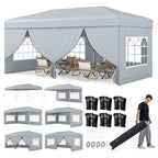 10 X 20 Feet Pop up Canopy Tent Instant Setup with 6 Sidewalls