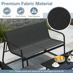 4 Pieces Patio Furniture Set Fabric Lawn Chairs and Loveseat with Glass Coffee Table