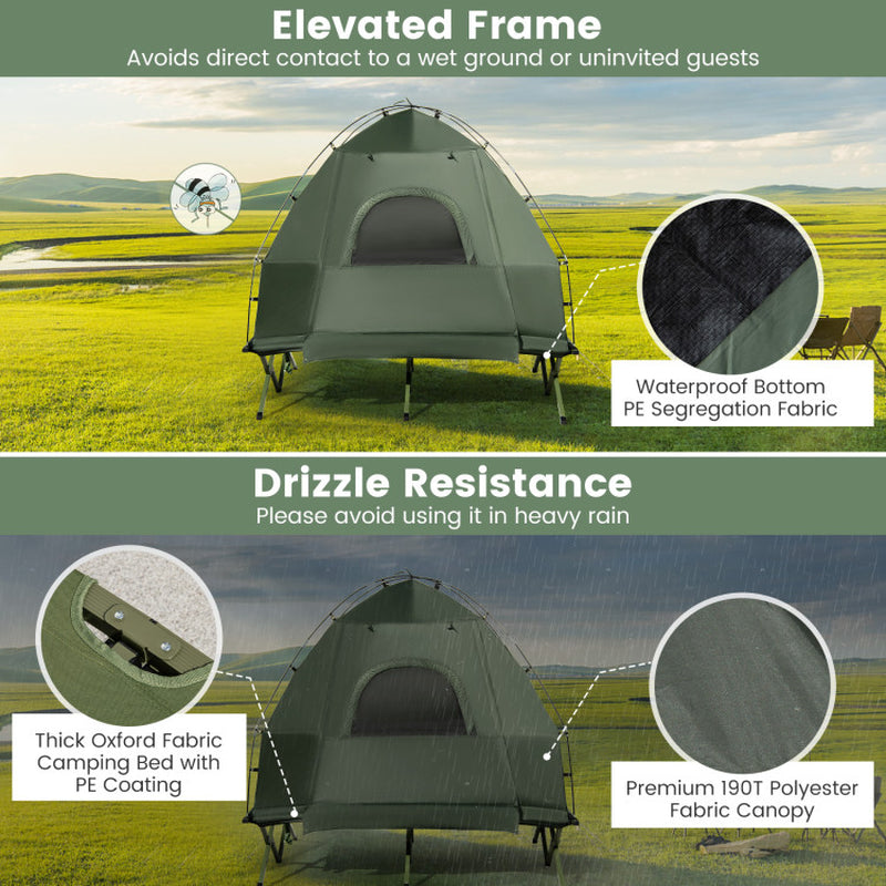 5-In-1 2-Person Foldable Outdoor Camping Tent Cot with Air Mattress and Sleeping Bag