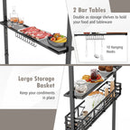 8 X 5 Feet Outdoor Grill Gazebo with 2 Side Shelves and 10 Hooks