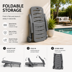 5-Position Outdoor Chaise Lounge Chair with Wheels | Folding Patio Reclining Lounger