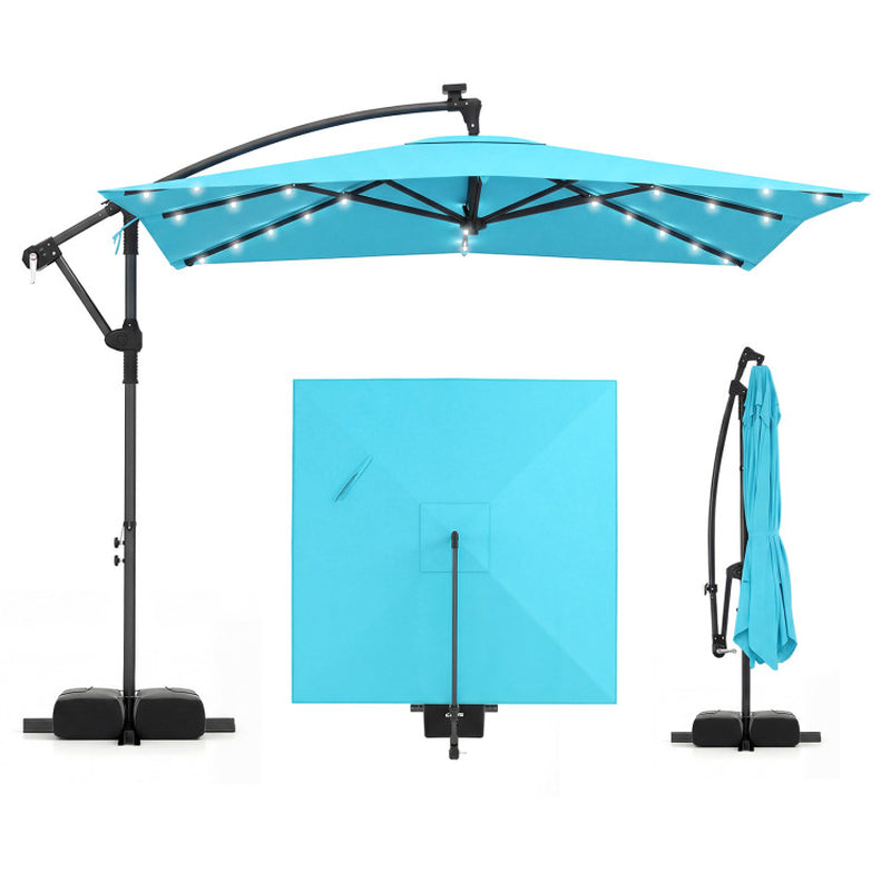 9.5 Feet Square Patio Cantilever Umbrella with 360° Rotation