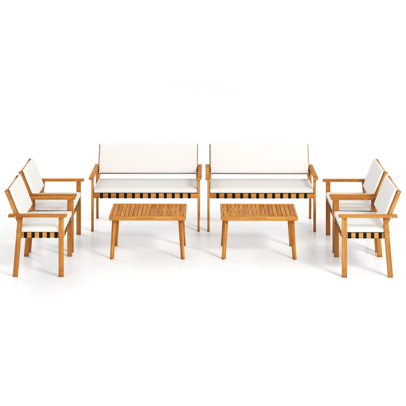 4 Piece Patio Furniture Set with Coffee Table for Backyard and Garden