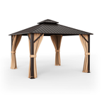12' X 16' Double-Roof Hardtop Gazebo with Galvanized Steel Roof
