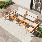 4 Piece Patio Furniture Set with Coffee Table for Backyard and Garden