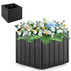 2-In-1 Outdoor Umbrella Base Planter Patio Umbrella Stand with Flower Box