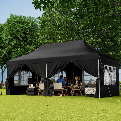10 X 20 Feet Pop up Canopy with 6 Sidewalls Windows and Carrying Bag