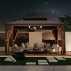 12' X 16' Double-Roof Hardtop Gazebo with Galvanized Steel Roof