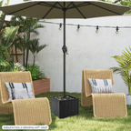 2-In-1 Outdoor Umbrella Base Planter Patio Umbrella Stand with Flower Box