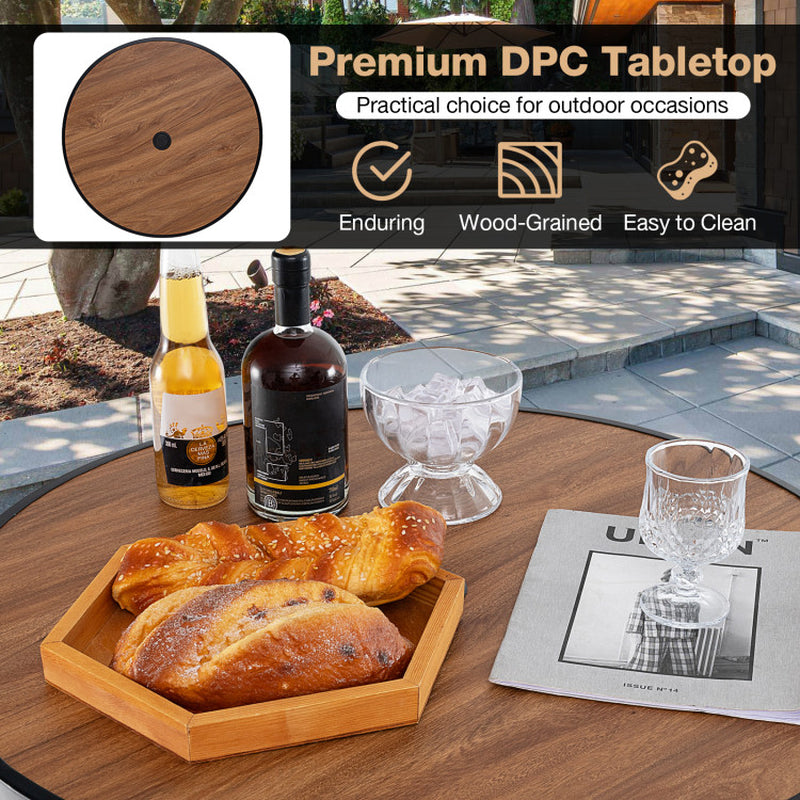 5 Pieces Outdoor round Bar Table Set with 1.6 Inches Umbrella Hole