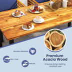 7 Pieces Patio Acacia Wood Dining Chair and Table Set for Backyard and Poolside