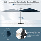 9.5 Feet Square Patio Cantilever Umbrella with 360° Rotation