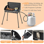 2-In-1 Gas Camping Grill and Stove with 4 Detachable Legs