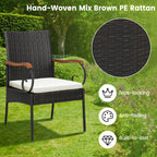 7 Pieces Rattan Patio Dining Set with Umbrella Hole