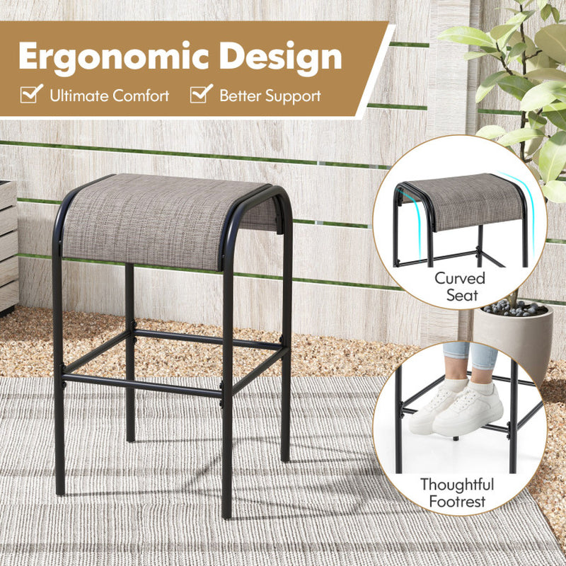 5 Pieces Outdoor round Bar Table Set with 1.6 Inches Umbrella Hole