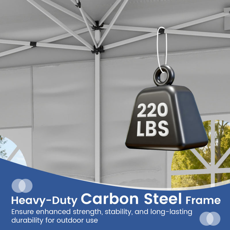 10 X 20 Feet Pop up Canopy Tent Instant Setup with 6 Sidewalls