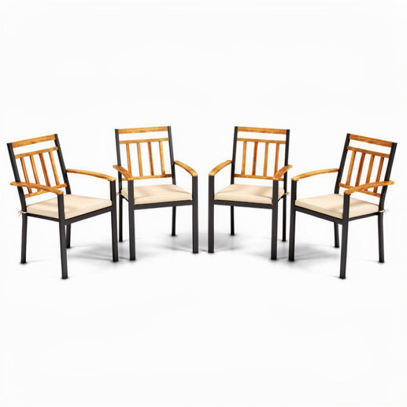 63 Inch Outdoor Dining Table & Set of 4 Patio Dining Chairs