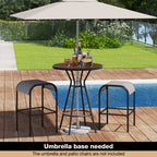 5 Pieces Outdoor round Bar Table Set with 1.6 Inches Umbrella Hole