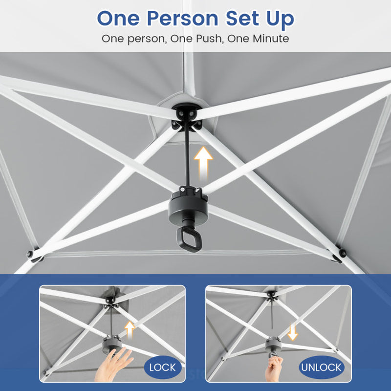 10 X 20 Feet Pop up Canopy Tent Instant Setup with 6 Sidewalls