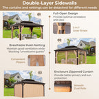 12' X 16' Double-Roof Hardtop Gazebo with Galvanized Steel Roof