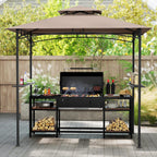 8 X 5 Feet Grill Gazebo with 2 Shelves 6 Hooks and Metal Frame